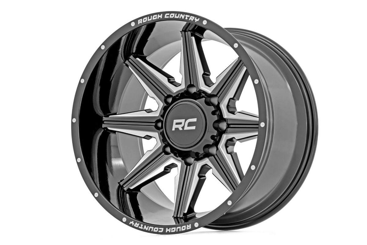 Chevrolet K3500 Wheel - Rough Country - Series 91, One-Piece - Gloss Black - '88-'00
